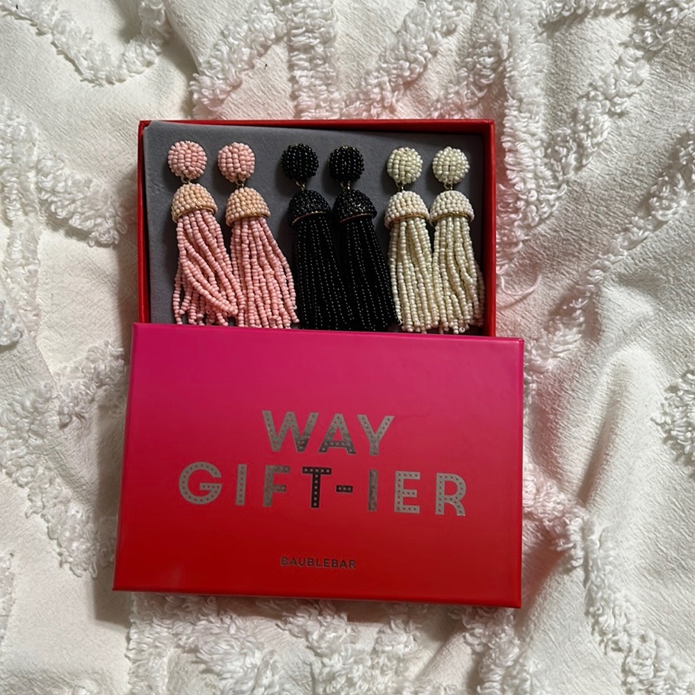 Baublebar tassel earrings set